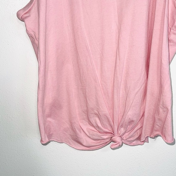Victoria’s Secret PINK Tank Light Pink Graphic Logo Knot Front Small Women’s - Picture 4 of 11